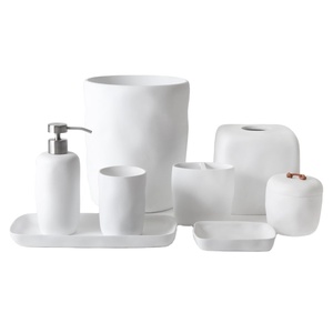 Juego de Accesorios de Baño de Resina Blanca al por Mayor, Juego de Accesorios de Baño Modernos para Hotel, Hogar, Habitación de Huéspedes - Product Image 1
