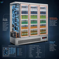 Pepsi Cola Equipo de refrigeración Doble puerta Stand up Display Nevera Compresor Refrigerador al aire libre