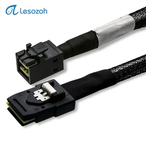 미니 SAS HD Sff-8643 미니 SAS Sff-8087 고밀도 유연한 외부 하드 디스크 케이블 12Gb 6Gb 길이 50cm Lesozoh