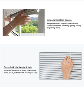 L-Shaped Mini Blinds Cordless Venetian Light Filtering Horizontal Window Blinds Protecting Privacy Living Room Fabric Everyday - Product Image 3