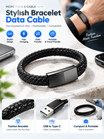 Bracelet de mode 2-en-1 : Câble USB vers Type C pour charge rapide et transfert de données, design élégant et portable