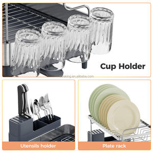 Organizador Multifuncional de Gabinete para Casa, Escorredor de Louça de Aço Inoxidável, Secador de Talheres Sobre a Pia, Escorredor de Pratos de Cozinha - Product Image 3