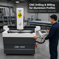 Machine de perçage et de fraisage verticale CNC pour profilés aluminium 800 mm, 3 axes, perçage 3 faces, 18 000 tr/min, haute rigidité pour fenêtres et portes intelligentes