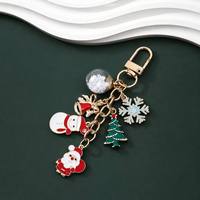 Porte-clés en alliage de zinc motif sapin de Noël, bonhomme de neige, flocon de neige, Père Noël, cloche, dessin animé mignon, cadeau pour femmes et hommes, fait main, vente en gros