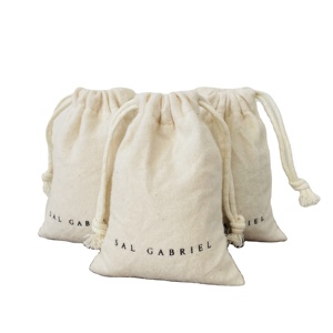 Sacs à bijoux en coton biologique à cordon coulissant, doux, petits, en tissu calicot et flanelle, emballage cadeau recyclable, vente chaude - Product Image 1