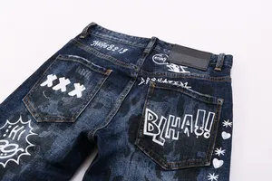 8340J88ASDmen jeans hombres cargo pantalones hombres personalizados jeans streetwear holgado