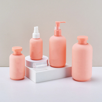 Botella cilíndrica de HDPE con tapa abatible, moderna, de 120ml/300ml/500ml para aceite esencial y gel de ducha