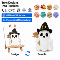 Peluche personnalisée en forme de fantôme avec chapeau de sorcier d'Halloween
