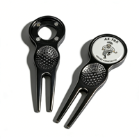 Nouveaux accessoires de golf, produits cadeaux, outil de réparation de divots de golf en métal en alliage de zinc vierge, personnalisable avec logo, en gros et à prix abordable