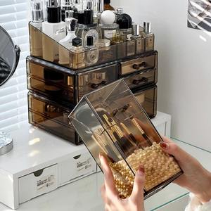 מארז תצוגה אקרילי שקוף לארגון מברשות איפור עם מכסה אטום לאחסון קוסמטיקה - Product Image 3