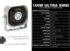 Loa Khuếch Đại 100W 3A 12V Chất Lượng Tốt Còi Báo Động Xe Cứu Thương Xe Máy Xe Cứu Hỏa Nhỏ - Product Image 5