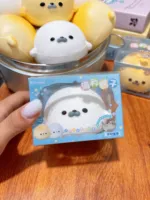 Hachimi Jouet Squishy à aspiration, à remontée lente, souple et malléable, en forme de gâteau, petit phoque, pour le soulagement du stress et la stimulation sensorielle