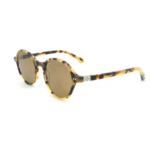 Gepersonaliseerde Mode Cr39 Gepolariseerde Lens Vintage Ronde Tortoise Zonnebril Frame