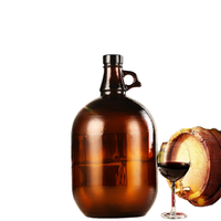 Botol Kaca Bulat Grosir dengan Tutup Sekrup dan Pegangan, Kapasitas 50-2500ml untuk Anggur dan Minuman Keras, Ukuran Leher 15mm untuk Tequila dan Diffuser