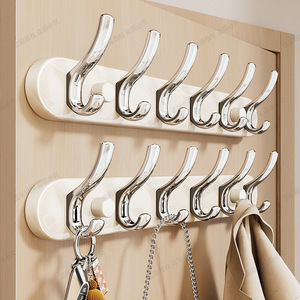 Suction Cup Wall Hook 5 Hooks Removable <b>Clothes</b> Organizer For Door <b>Storage</b> - Product Image 3