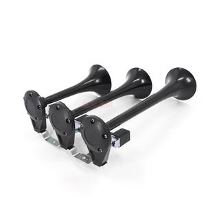 Kit <span class=keywords><strong>de</strong></span> klaxon à air métallique à 3 trompettes 24V 60 tons pour camion, bus, train - Nécessite un réservoir d'air (compresseur non inclus) - Product Image 6