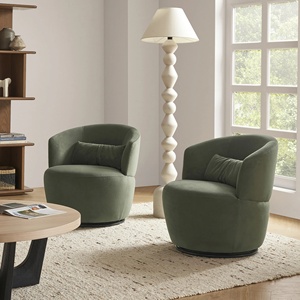 Modern <strong>Swivel</strong> Lounge Lazy Sofa <strong>Chair</strong> Black Metal Base For Living Room - Product Image 2