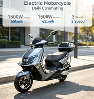 Nouveau modèle de moto électrique puissante pour adultes de 1500 W, autonomie de 65 à 100 km, vitesse maximale de 65 km/h, scooter électrique pour les déplacements quotidiens des hommes