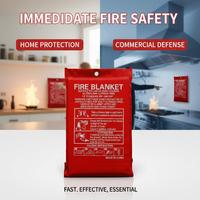 Couverture anti-feu d'urgence en fibre de verre ignifuge 1M x 1M pour cuisine et maison