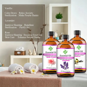 Huile de massage essentielle à la lavande et à la rose 100% pure naturelle pour le corps, les cheveux, le visage, huile multi-usages - Product Image 4