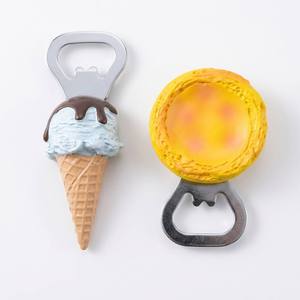 Creative Animal Design Egg Tart Ice Cream Fridge Magnets with Bottle Opener-Eco-Friendly Resin Durable & Handmade - Product Image 1