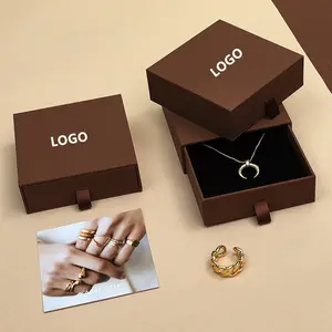 Caixa De Jóias De Luxo De Papel Ecológico Caixa De Presente Pequena Embalagem Para Jóias Anéis Caixa Personalizada