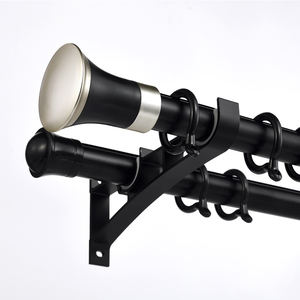 Accessoires de <span class=keywords><strong>tringle</strong></span> à <span class=keywords><strong>rideau</strong></span> Poteau à <span class=keywords><strong>rideau</strong></span> décoratif 28mm Noir <span class=keywords><strong>Double</strong></span> <span class=keywords><strong>tringle</strong></span> à <span class=keywords><strong>rideau</strong></span> pour salon - Product Image 1