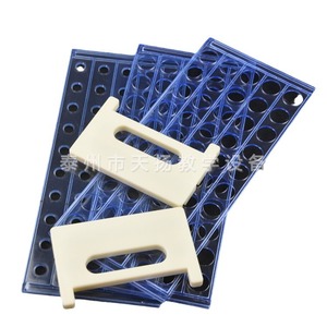 Support pour tubes à essai en plastique à trois couches, support pour tubes de centrifugation en plastique, détachable, 50 trous, diamètre des trous de 16 mm, différents types de - Product Image 5