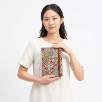 Carnet en liège à motif vintage personnalisé, couverture à motifs multicolores pour l'écriture, idéal comme cadeau