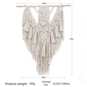 Tapisserie murale en macramé en coton fait main, bohème, écologique, de luxe, avec des glands, ensemble multi-pièces - Product Image 4