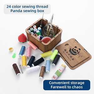 Jp may phụ kiện xách tay DIY <span class=keywords><strong>Cross</strong></span> <span class=keywords><strong>Stitch</strong></span> may Kit Panda trường hợp bằng gỗ 24 màu sắc chủ đề - Product Image 2