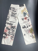 Fabricants de vêtements de haute qualité à la mode, impression numérique personnalisée, pantalons en denim à jambes larges, jeans baggy pour homme, jeans pour hommes