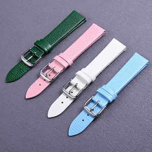 Correa de reloj de cuero genuino de grano de lagarto transpirable multicolor 16 18 20 22mm con hebilla de pasador, venta al por mayor de fábrica Jinkaiyue - Product Image 4