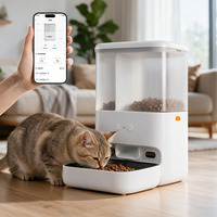 Distributeur intelligent personnalisé de nourriture sèche à double compartiment, avec contrôle des portions temporisé, contrôle par application, vidéo et voix à distance, rechargeable
