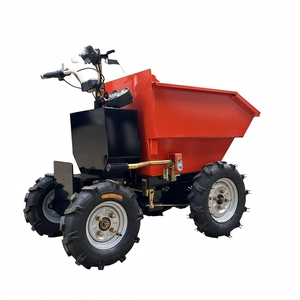 Mini-dumper en acier rouge à quatre roues, plateforme mobile, camion-benne industriel, alimenté par batterie 1500W - Product Image 2