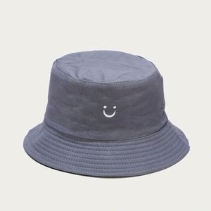 Wholesale Smile Face Unisex Cotton Custom 3D Embroidery Logo <b>Reversible</b> <b>Bucket</b> <b>Hat</b> for Casual Cycling - Product Image 4