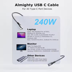 Tipo C 3.2 Gen 2x2 20Gbps maschio a femmina cavo di trasferimento ad angolo retto 4K/60Hz cavo adattatore USB C - Product Image 4