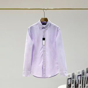 Chemise à manches longues en coton pur de couleur unie pour <span class=keywords><strong>homme</strong></span> RL Little Horse de haute qualité, marque de créateurs, chemises de luxe # RL-068 - Product Image 2