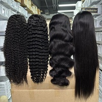 Pelucas de Cabello Vietnamita Original de Grado 15A, Doble Trama, Lisas, de 30 y 40 Pulgadas, con Frente de Encaje HD 13x4, Precio de Fábrica