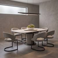 Table à manger extensible moderne pour la salle à manger, avec plateau en pierre frittée, directement de l'usine