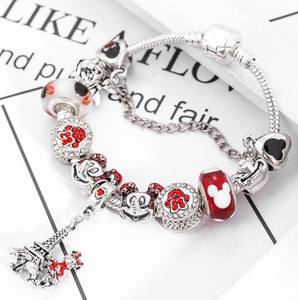 Red minnie Mouse Charms Bracelets Good Luck Bracelet Mic <strong>Key</strong> Mouse - Product Image 3