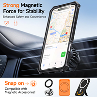 Funda Magnética para iPhone 17 Pro Max, Air 17e, 16 Plus, 15 Pro, 14 con Soporte y Marco Frontal, Protección Resistente a Caídas, Carcasa Rígida