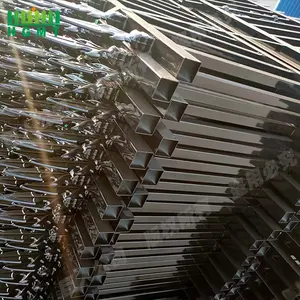 Paneles de valla de aluminio negro tubular jardín recubierto de polvo lanza superior Metal hogar esgrima puertas de enrejado palé de tubo galvanizado