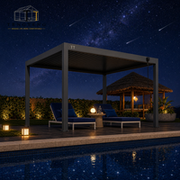 Pergola bioclimatique manuelle en aluminium imperméable avec structure thermolaquée et auvent pare-soleil pour extérieur, jardin et terrasse
