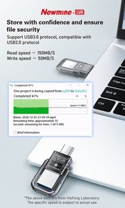 דיסק און קי Viefong בנפח 64GB עם חיבור Type-C, עשוי פלסטיק, חדש, עם ארבעה מצבי הצפנה, תואם למחשב, אחריות לשנה. - Product Image 2