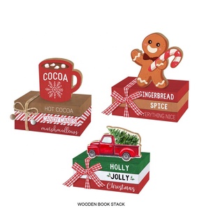 Porte-livres en bois artisanal moderne - Accessoires décoratifs pour la maison, pour les anniversaires et l'affichage de livres empilés - Product Image 3