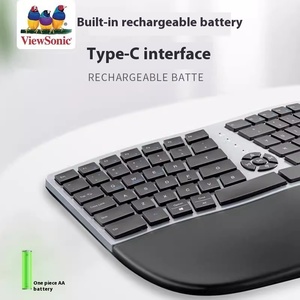 Dual-chế độ Ergonomic <span class=keywords><strong>LED</strong></span> Backlit không dây sạc bàn phím cho Bluetooth đa phương tiện bàn phím cho máy tính xách tay Máy tính để bàn Cổ Phiếu có sẵn - Product Image 4