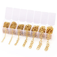 Kit d'accessoires en métal en acier inoxydable plaqué or 18 carats sous vide, anneaux ouverts en gros pour la fabrication de bijoux DIY