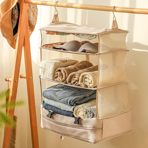 Large capacity thickened breathable fabric storage bag, portable living room travel hanging clothes storage bag - Product Image 4