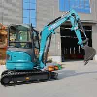 Mini-excavatrice sur chenilles en caoutchouc de 1 à 3,5 tonnes avec moteur de pompe hydraulique pour moteur Stage V, cabine fermée, ROPS, FOPS, certifiée CE Europe